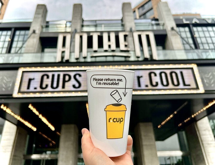 r.World reusable cup at The Anthem venue